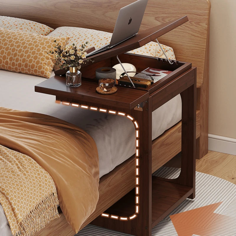 Minimalist Mobile Bedside Table Multifunctional Sofa Side Table with Storage for Balcony Tables Home Living Room Furniture