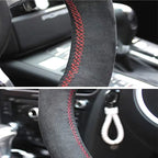 Hand-stitched Suede Car Steering Wheel Cover for Nissan GTR GT-R R35 Nismo 2008-2016 Full Coverage Steering Wheel Accessory