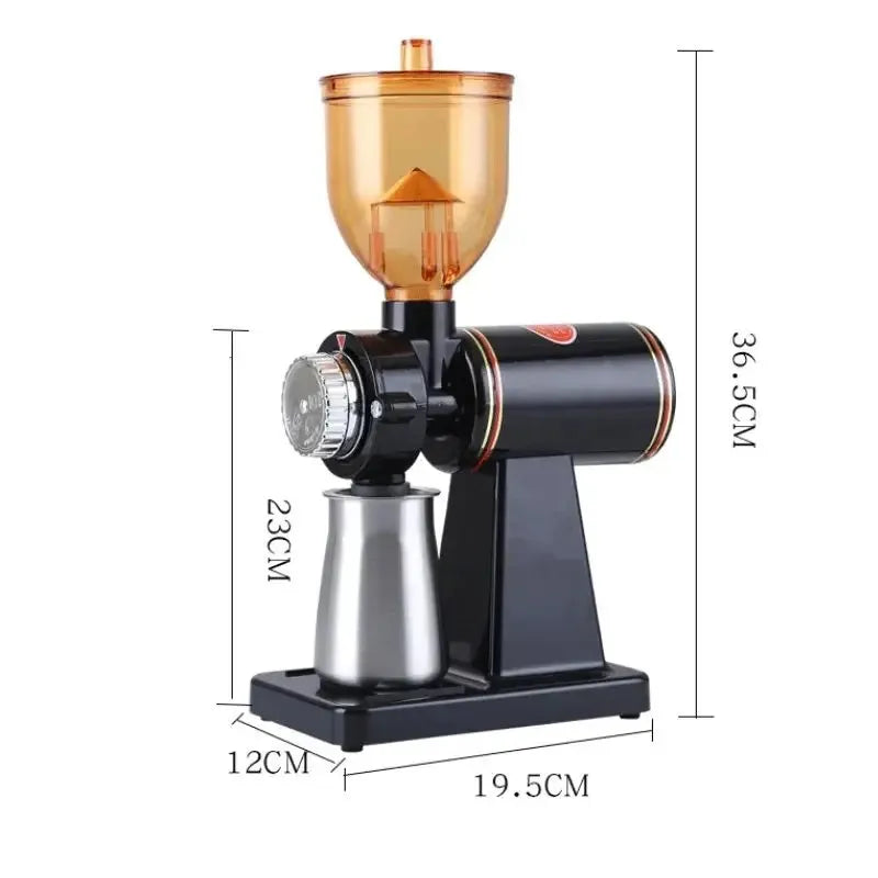 DIVEDEER Electric Coffee Grinder Stainless Steel Coffee Beans Grinder Automatic Detachable 8 File Adjustable Plane Burr Grinder