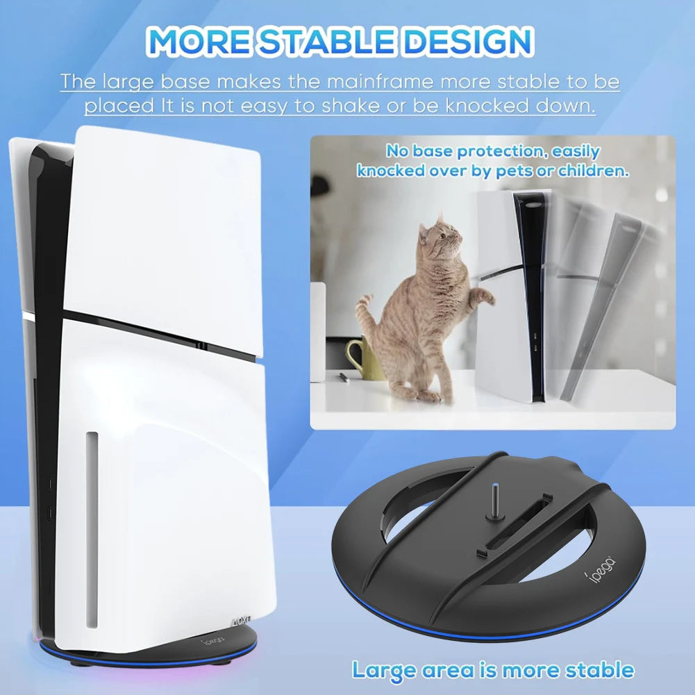 Vertical Stand For PS5 Slim Game Console Base Anti-Slip Holder For Sony Playstation 5 Slim Disc/Digital Edition Game Accessories