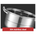 5 Tier Stainless Steel Steamer Cookware Steam Pot Food Cooker Pot +Lid  for Induction and Gas Cooker Kitcken