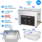 Ultrasonic Cleaner 1L 2L 3L 6L 10L 22L 30L Ultrasonic Bath EU UK Plug Portable Heated 600W Cleaning Washing Ultrasound Machine
