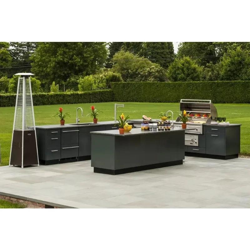 Customized Industrial Durable Outdoor Kitchen Cabinetry Complete BBQ Grill & Sink Unit for Residential & Commercial Use