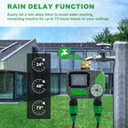 GIRIER Water Timer Programmable Sprinkler Timer with 2 Outlets Brass Inlet Automatic Irrigation Controller for Garden/Yard/Lawn