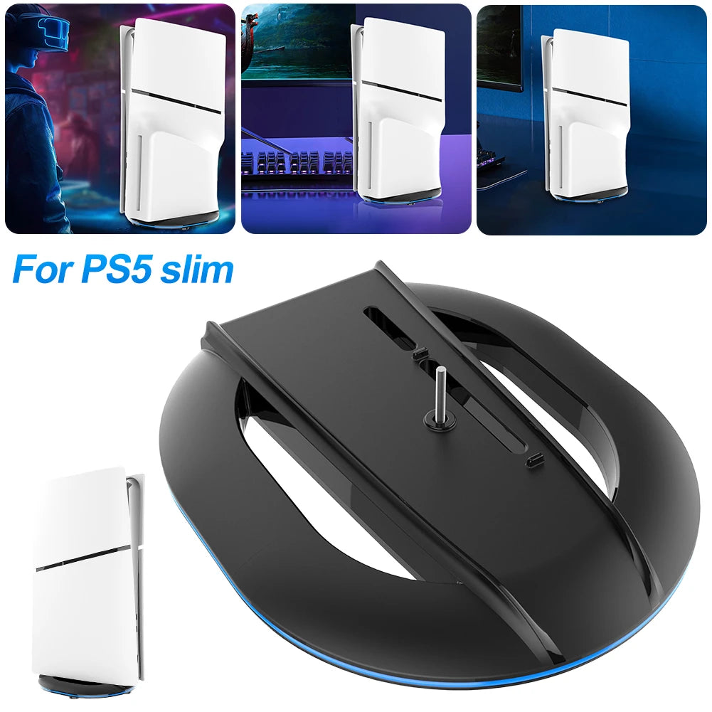 Vertical Stand For PS5 Slim Game Console Base Anti-Slip Holder For Sony Playstation 5 Slim Disc/Digital Edition Game Accessories