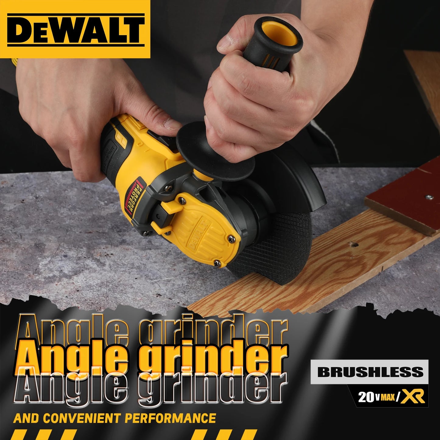 DEWALT DCG409 125mm Flat Head Angle Grinder Bare Machine Tool Cutting Machine 20V Lithium Battery Brushless Tools