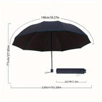 Super Large 51-inch Folding Umbrella | Windproof Business & Travel Sun Rain Umbrella