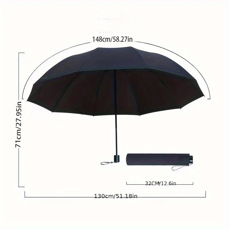 Super Large 51-inch Folding Umbrella | Windproof Business & Travel Sun Rain Umbrella