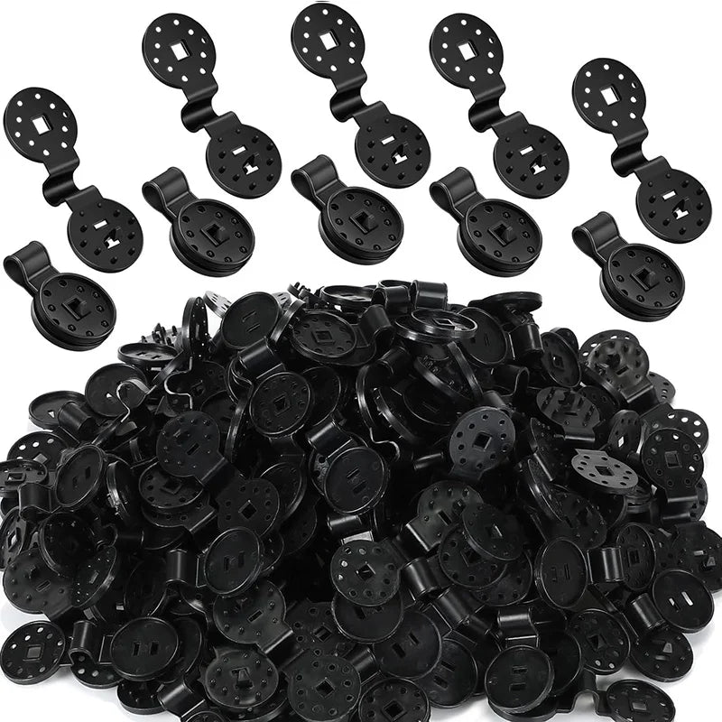 50pcs Sun Protection Shade Mesh Fixing Clips Black Round Household Garden Supplies Removable Reusable Secure Durable TMZ