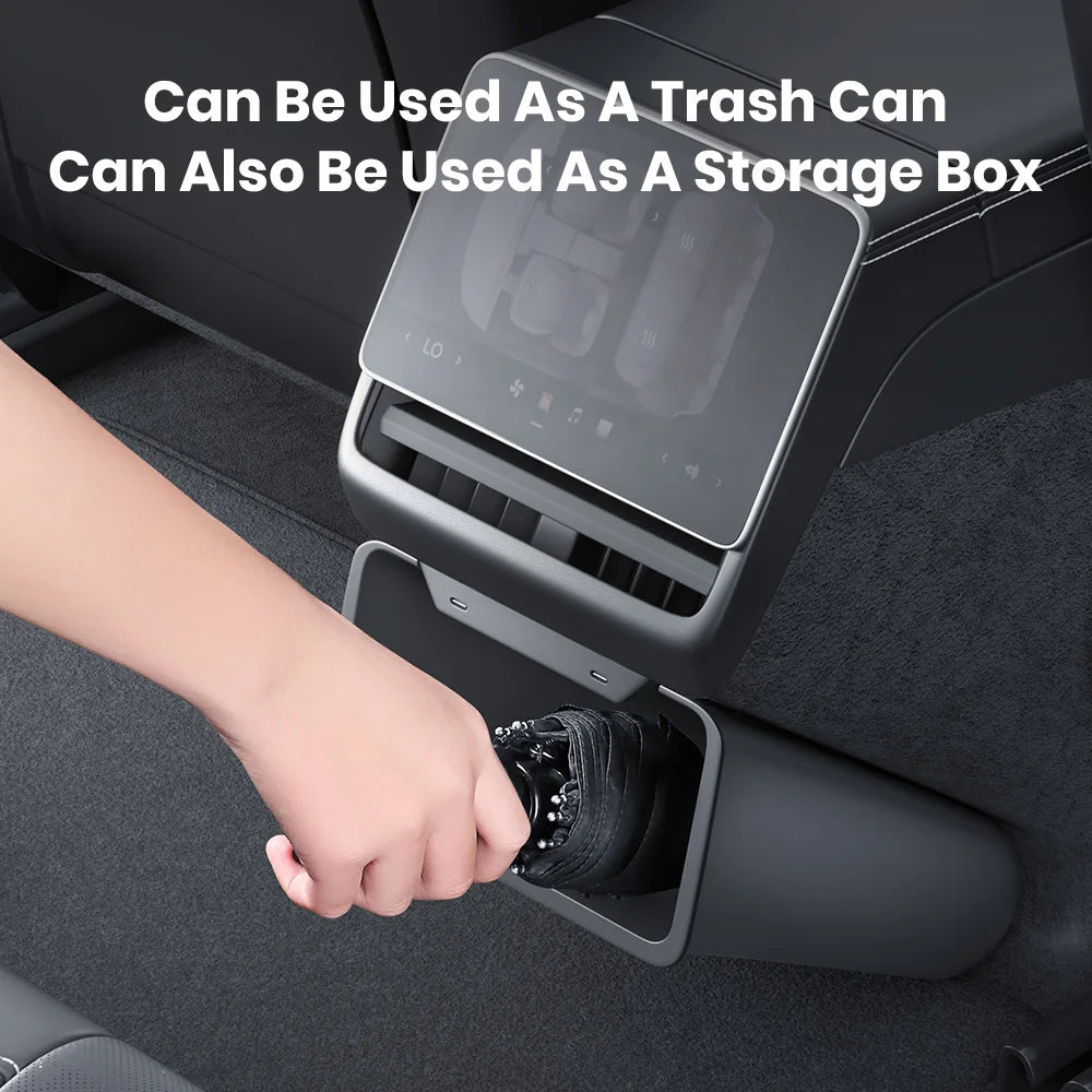YZ Rear Seat Trash Can For Tesla Model 3 Y Highland Juniper Rear Interior Storage Box Magnetic garbage bin Car Accessories
