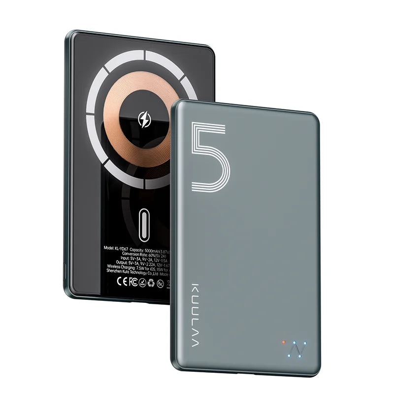 KUULAA Magnetic Power Bank 5000mAh Magnetic Wireless Phone Charger External Battery 20W Fast Charging For iPhone 17 16 PowerBank