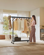 SONGMICS dresses stand on wheels, heavy-duty coat rack stand, extendable dresses Rod, up to 100 kg