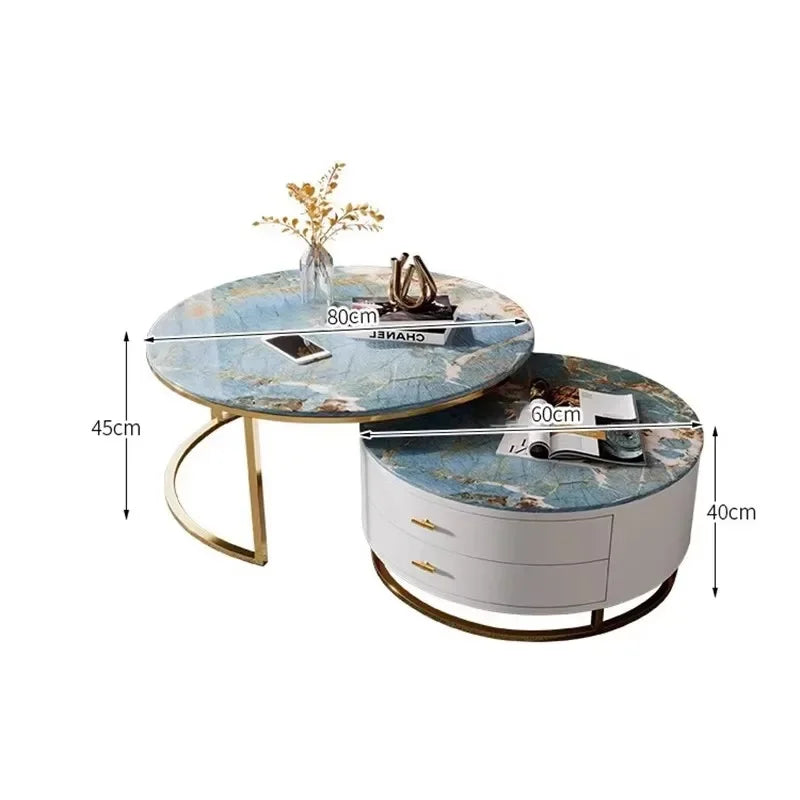 Design Nordic Coffee Tables Modern Storage Luxury Simple Aesthetic Coffee Tables Unique Marble Mesa Centro Living Room Furniture