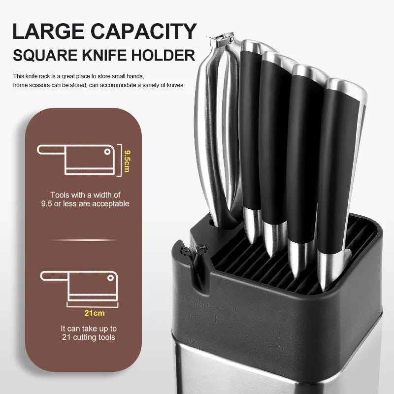 XITUO Kitchen Household Multi-function Knife Storage and Placement Rack Knife Holder with Sharpener for Various Knife Types