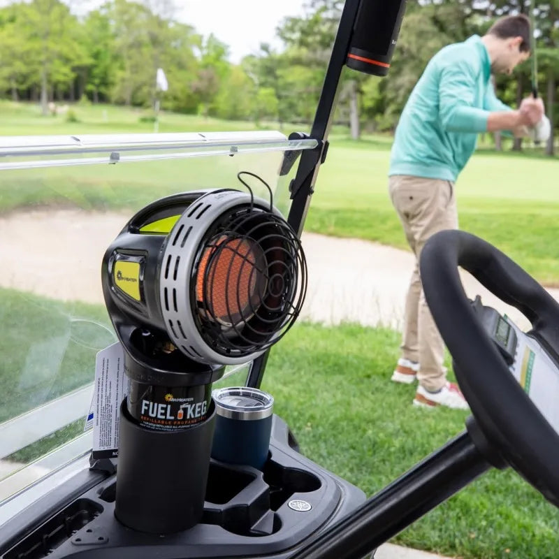 Mr. Heater F242010 MH4GC 4000 BTU Golf Cart Heater, Wind-Resistant With ODS And Tip-Over Safety Switch & Cup Holder Adapter