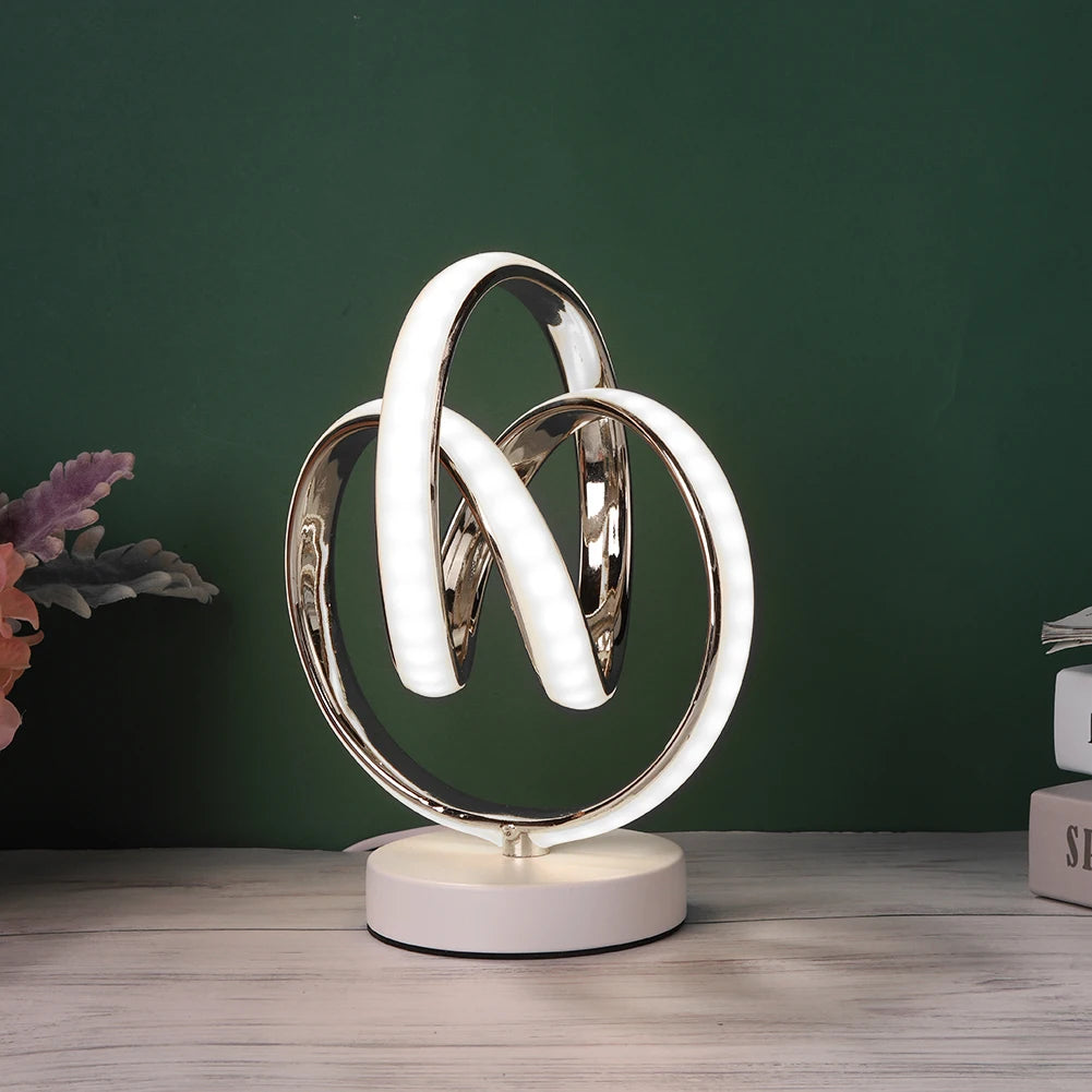 Modern Spiral LED Table Lamp Metal Bedroom Bedside Desk Lights Home Living Study Room Eye Protection Reading Night Lighting