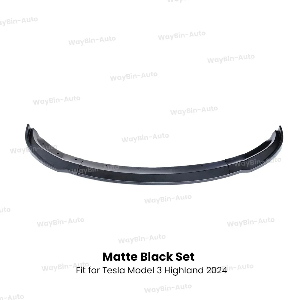 For Tesla Model 3 Highland 2024 Front Lip DC Body Kit Gloss Black Carbon Sport Front Guard Trim Spoiler ABS Auto Accessories Car