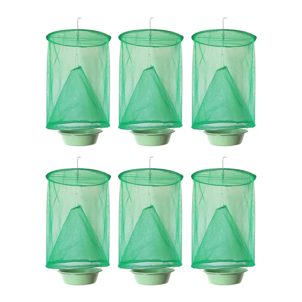 1-10PCS Fly Traps Outdoor Insect Catcher Killer Pest Control Reusable Hanging Flytrap Cage Net Traps Garden Hanging Fly Catche