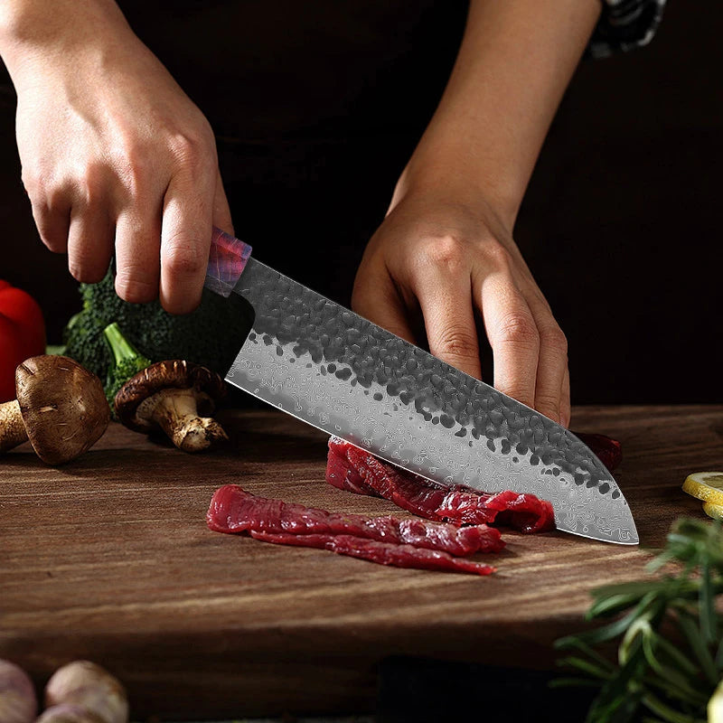1-4 PCS Kitchen Knives Set Hand Forged 67 layers Damascus Steel Japanese Chef Knife Santoku Utility Cooking Tools Solidified