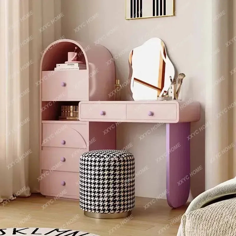 Storage Stool Dressing Table Mirrors Women Minimalist Jeweler Dresser Makeup Stand Tocador De Maquillaje Home Decoration