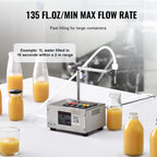 VEVOR 10-4000ml Liquid Filling Machine Automatic Bottle Filler Machine with Single Nozzle Digital Control for Milk Water Wine