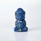 Hand-carved Bady Buddha Mini Figurine Stone Rose Quartz Crystal Craft Gemstone Statue Healing Feng Shui Religion Home Ornament