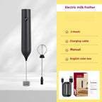 USB Rechargeable Milk Frother 2in1 Electric Egg Beater Whisk Coffee Mixer Double Heads Milk Frothers Baking Stirrer Food Blender