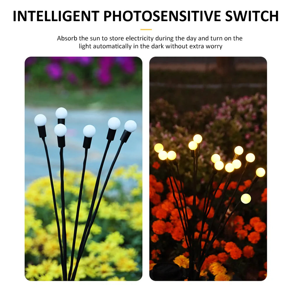 Solar Lights Outdoor LED Garden Light Solar Firefly Light Garden Decor Solar Lawn Lamp For Garden Yard Decor