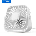 TOPK 4Inch USB Mini Desk Fan,3 Speeds Quiet Portable Desktop Table Fan