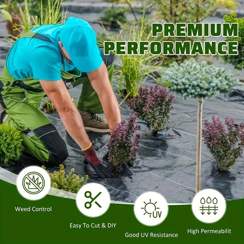 Weed Membrane Garden Landscape Fabric Anti Grass Cloth Strong Breathable Plastic Mulch Thicker Durable Ground Cover Sheet Mat