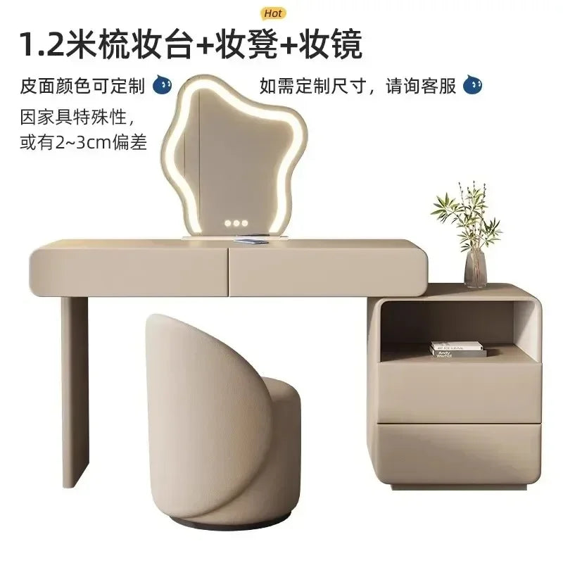 Postmodern Gray Vanity Table Storage Aesthetic Cabinet Drawers Dresser Organizer Salon Beauty Salon Penteadeira Hotel Furniture
