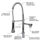 KIT CUBA DOUBLE GOURMET STAINLESS STEEL WITH ACCESSORIES 78X43CM + GOURMET TAP ELEGANT AND FUNCTIONAL MONOCOMMAND