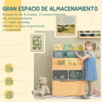 Homcom Children's Bookshelf with 3 Compartments 2 Cubes Drawer and Wheels