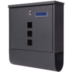 Mail box for newspapers Post Office anthracite newspaper AMSTERDAM address window and viewfinder galvanized steel key