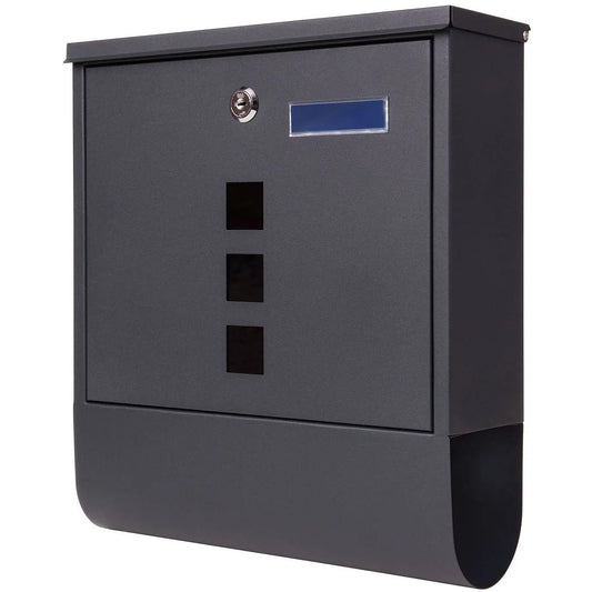 Mail box for newspapers Post Office anthracite newspaper AMSTERDAM address window and viewfinder galvanized steel key