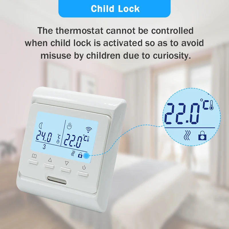 Digital Thermostat For  Underfloor Heating Floor Thermostat  Warm Floor Water Heating Gas Boiler Temperature Controller 220V