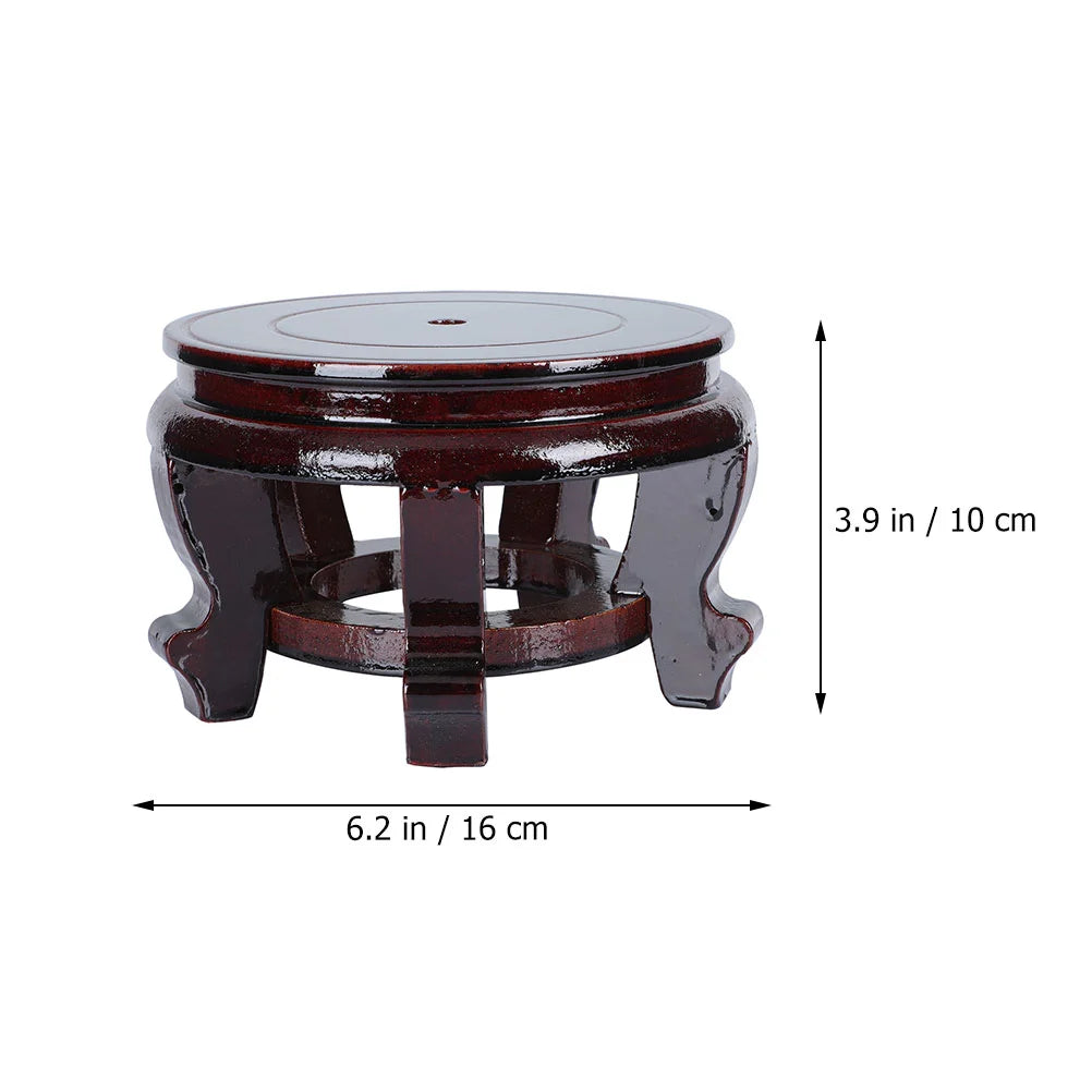 Round Flower Pot Stand Wood Display Base Decorative Vase Bracket Home nament Desktop Holder Plant Tray Wooden Rack