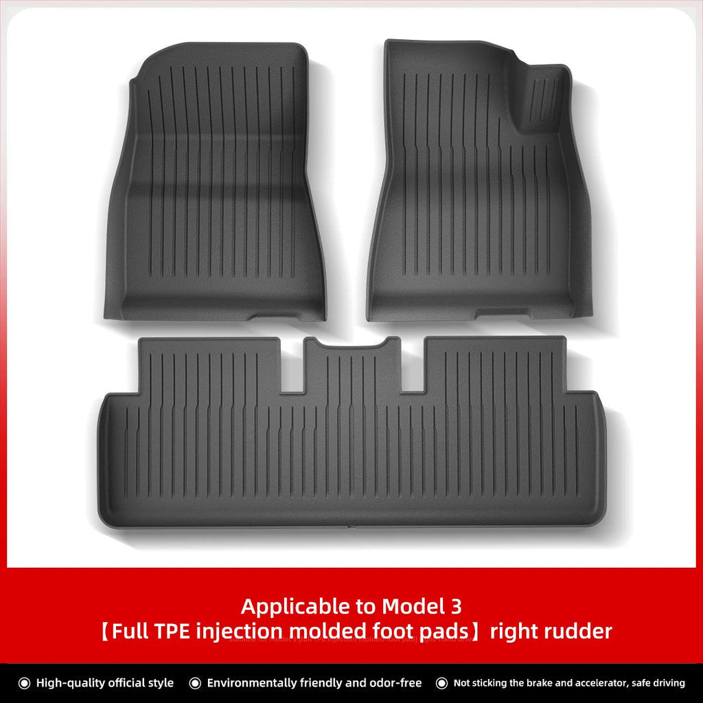 LUCKEASY For Tesla Model Y Floor Mat TPE Waterproof Wear-resistant Protective Mat Model 3 Foot Pad Car Interior Accessories