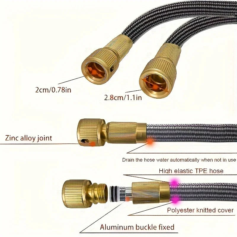 High Quality Flexible Expandable Garden Hose High Pressure Nozzle Spraye Washer Gun Car Wash Hose Expandable Garden Water Hose