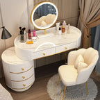 Pink White Vanity Table Women Luxury Nail European Big Stool Study Dressing Table Organizer Mesa De Maquillaje Home Furniture