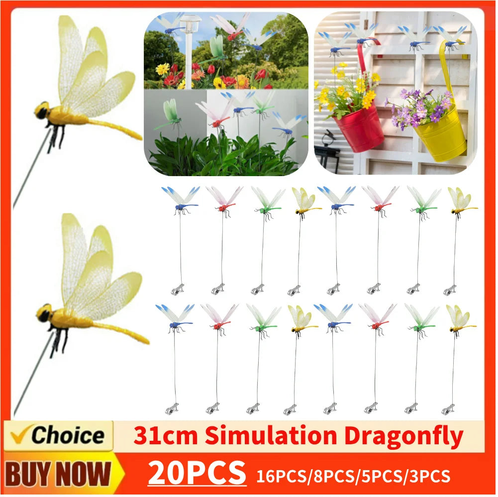 20-3pc Dragonfly Hat Clip Realistic Dragonfly Clip Bug Repellent Dragonfly Hat Clip Bug Repellent Outdoor Garden Dragonfly Decor
