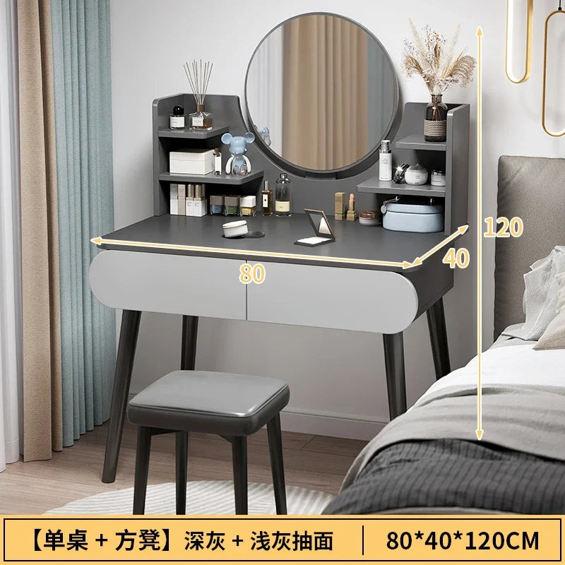 Black Girls Makeup Vanity Table Dresser Stand Drawers Storage Makeup Table Bedroom Desk Coiffeuse De Chambre Home Furniture