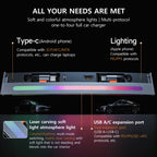 Central Console 84W Color Retractable Dock for Tesla Model 3 2021-2023 Y 2021-2024 USB Hub Fast Charger with Mood Light
