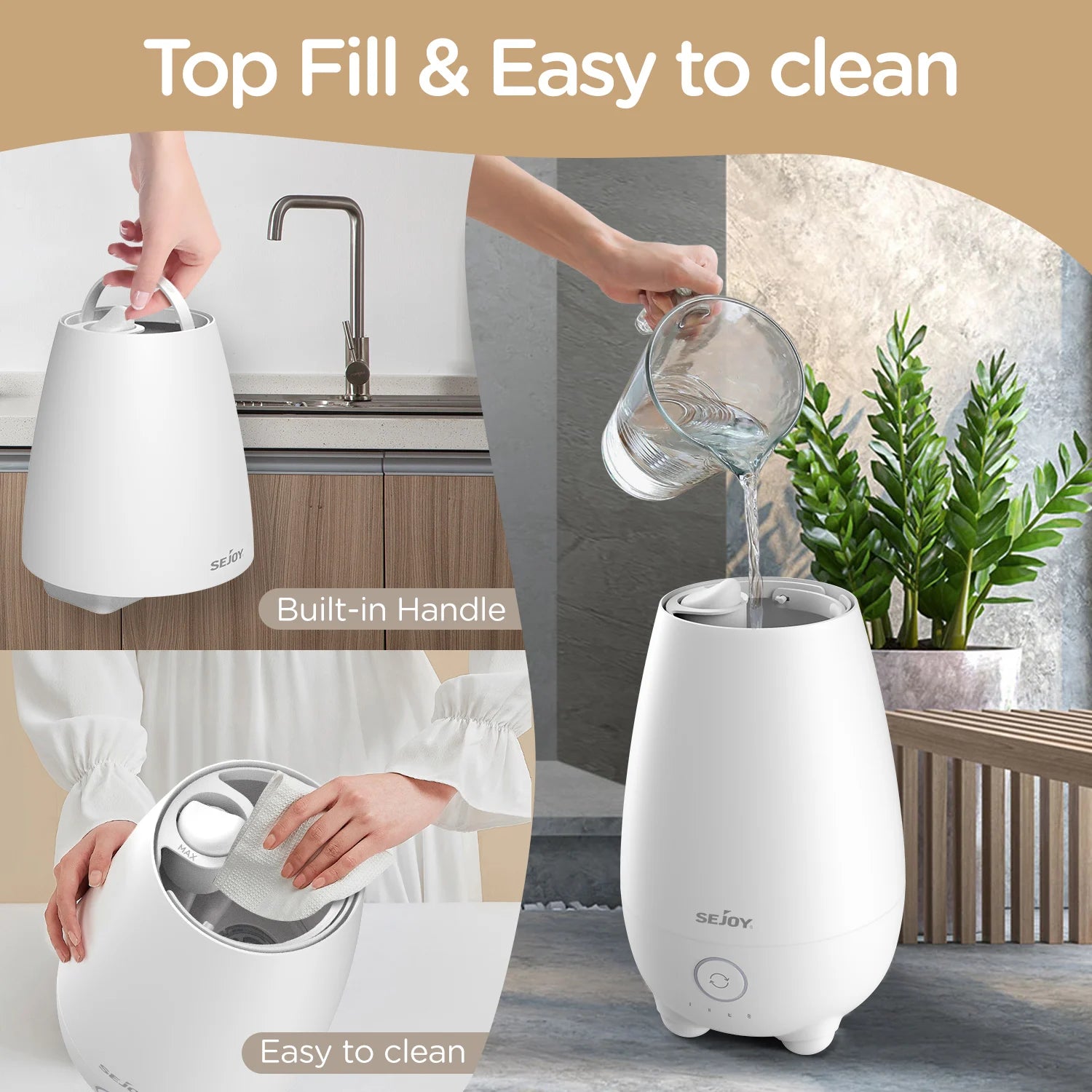 Sejoy Home Aromatherapy Air Humidifier Diffuser for Bedroom 5L Smart U