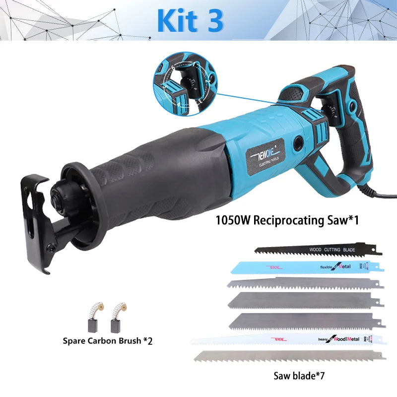 900W/1050W/1200W Electric Reciprocating Saw With Adapter Blades DIY AC Electric Saw For Wood Metal Plasitic Cutting