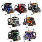 200-250ml Funny Semi-Truck Coffee Mugs Stainless Steel Drinkware Cups Handcrafted Water Bottle Resin Beer Mug for Novelty Gift