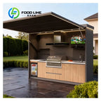 Customized Outdoor Barbecue Grill Kitchen Container Insulated Modular DIY Kitchens with Stone Marble Countertop