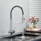 Chrome Filtered Kitchen Faucet Pure Water Kitchen Faucet Dual Handle Hot&Cold Drinking Water Purified Kitchen Mixer Taps