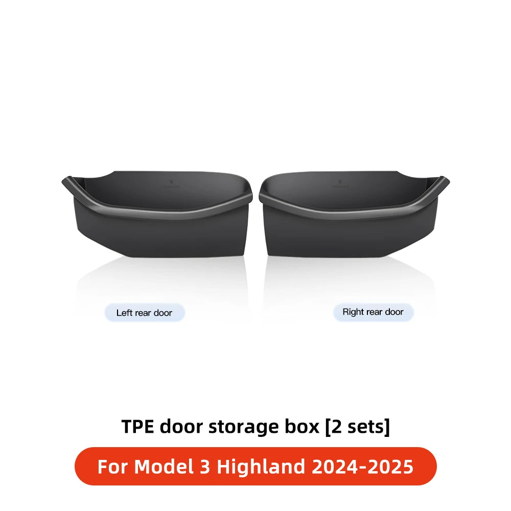 YZ For Tesla Model Y Model 3 Highland 2024 Tesla Door Side Storage Box Front Rear Side Interior Storage Modification Accessories