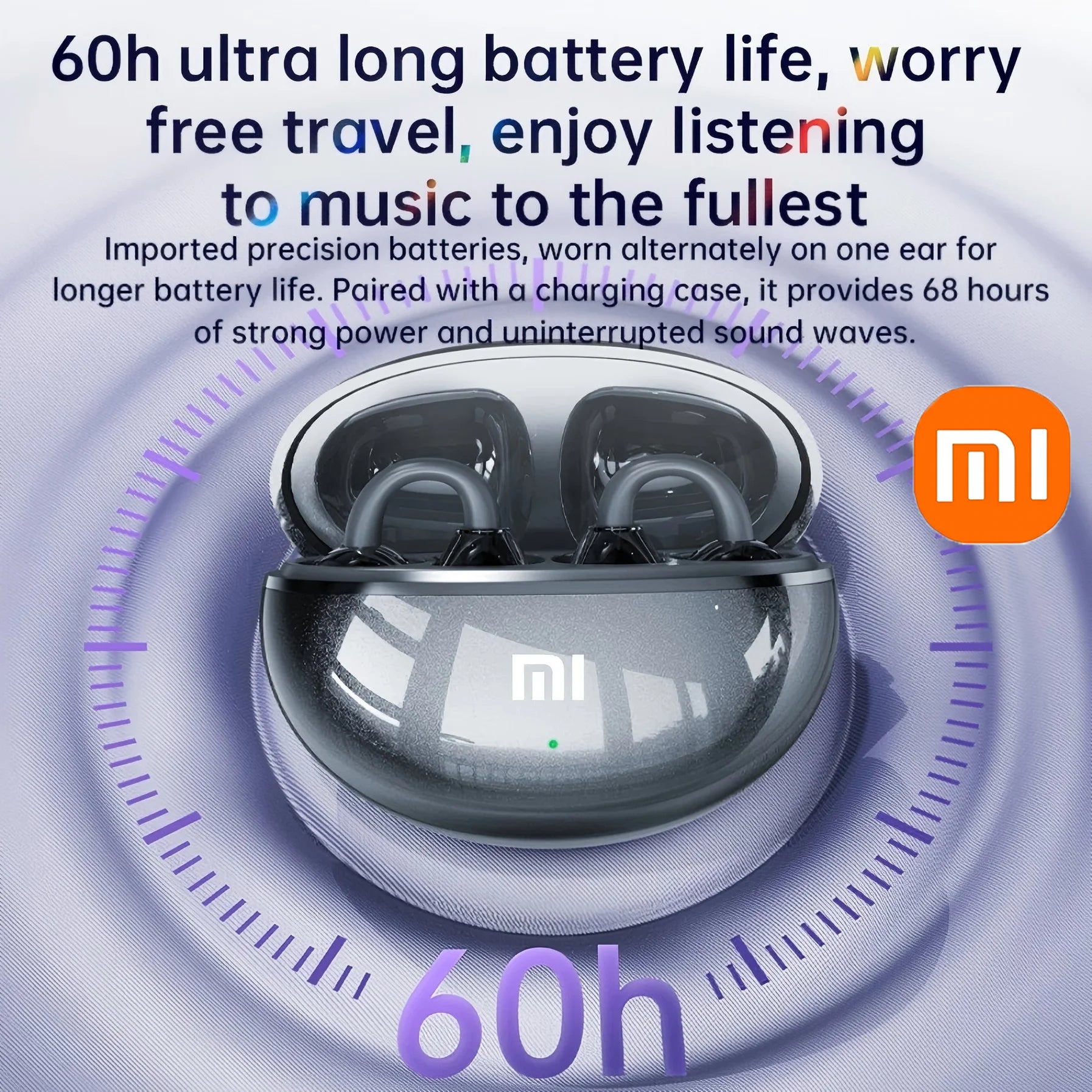 Xiaomi M91 Open Ear Clip Earbuds Earphone With Mic For Android iOS  ENC Bluetooth5.4 Headphone Noise Cancelling
